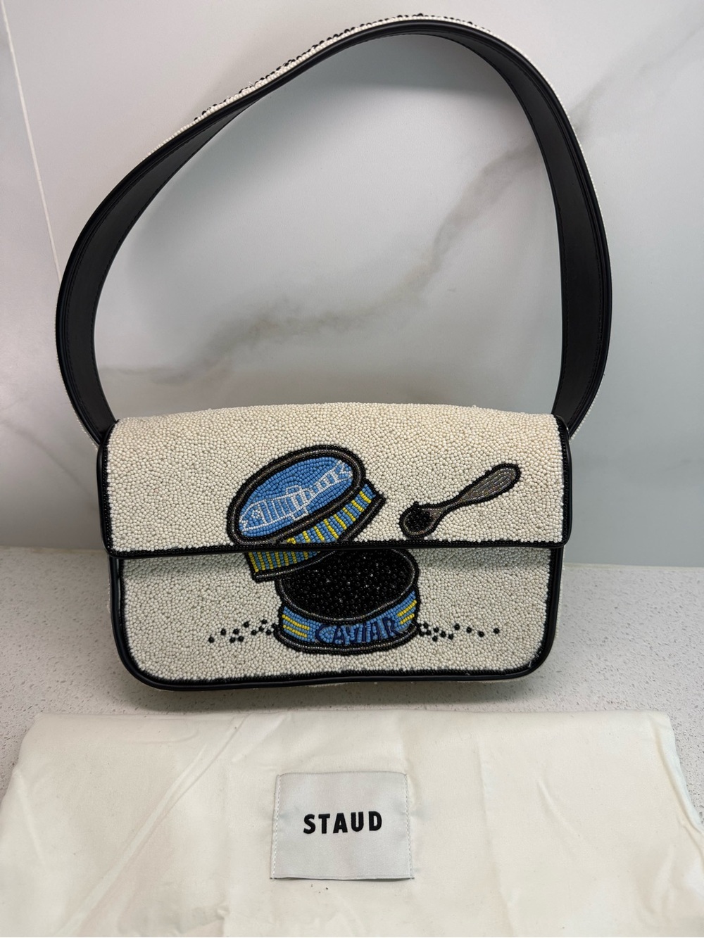 STAUD Tommy Caviar Dreams Beaded Shoulder Bag - Picture 2 of 7